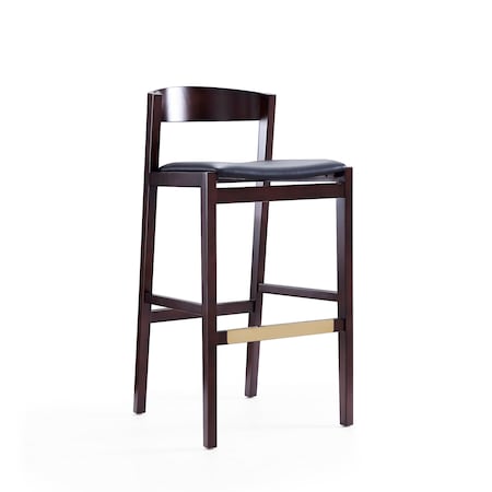 Manhattan Comfort Klismos Barstool in Black and Dark Walnut BS014-BK